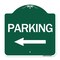 Signmission Designer Series Parking W/ Left Arrow, Green & White Aluminum Sign, 18" x 18", GW-1818-24624 A-DES-GW-1818-24624 - alternate 1